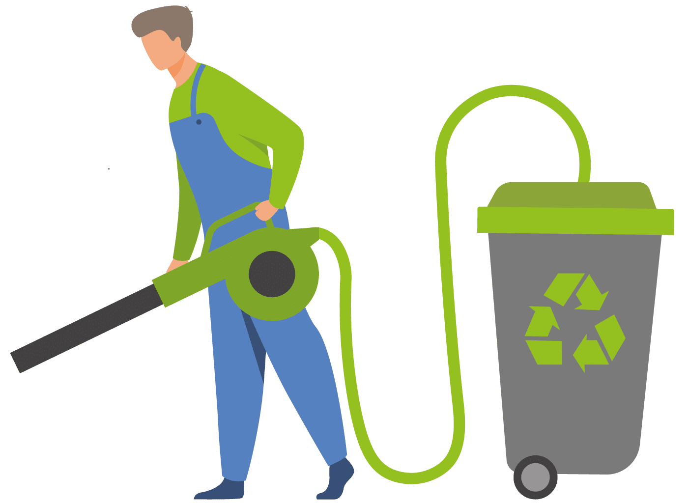 Illustration ramassage des déchets - Entretien des espaces verts